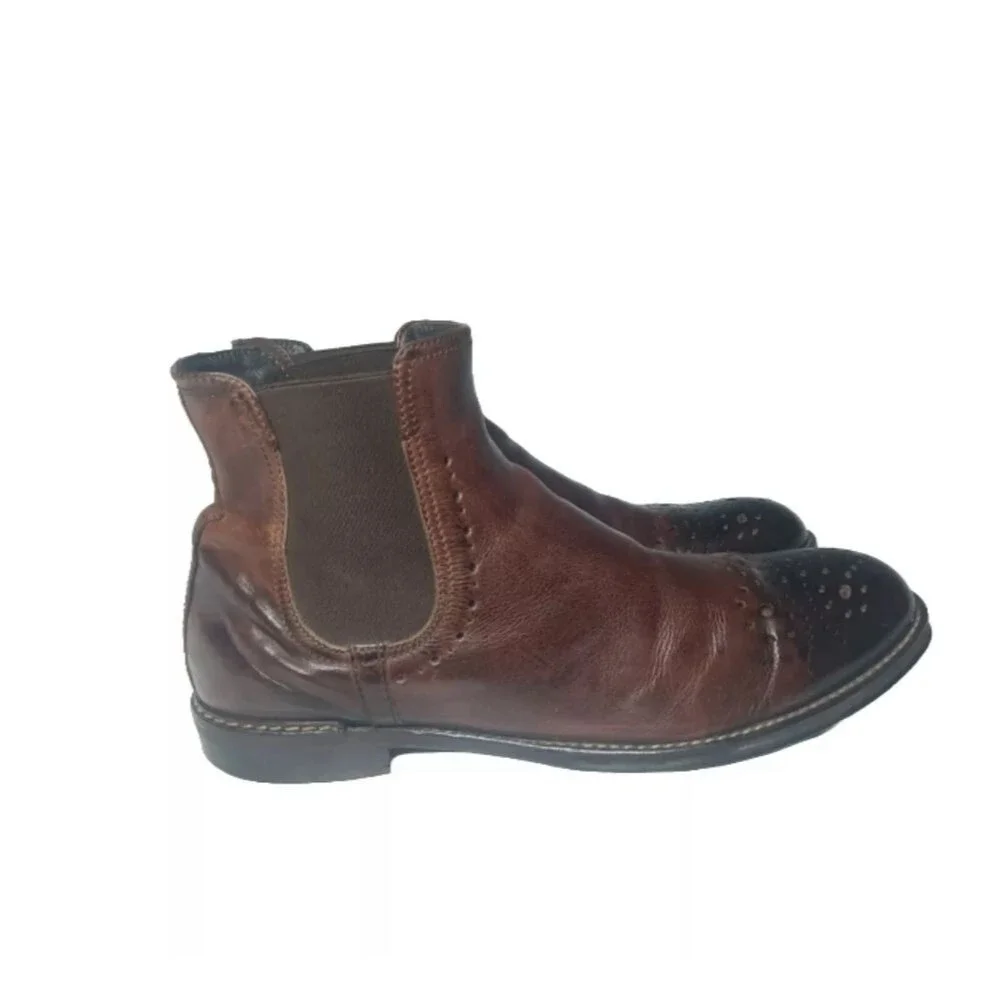 AREA FORTE Italian Leather Chelsea Boots Mens Size 11 Medium Brown